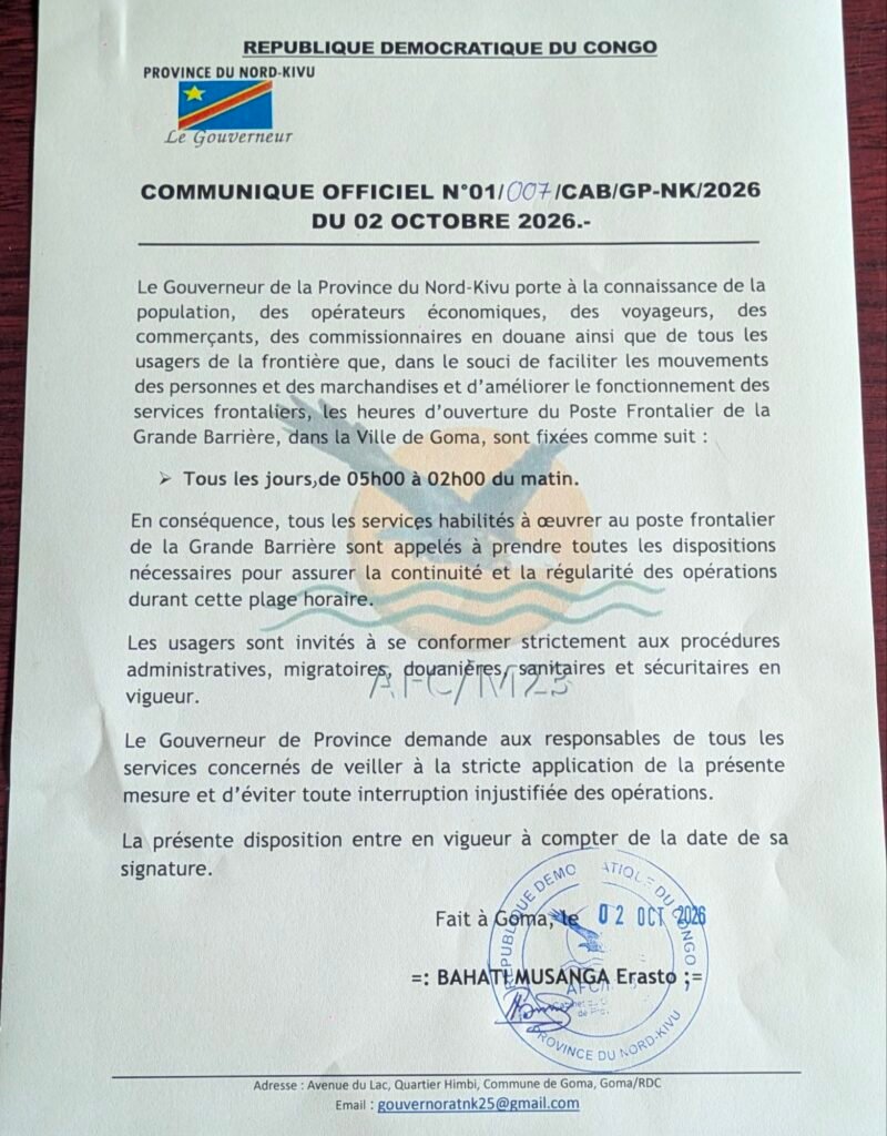 Goma : la Grande Barrière désormais opérationnelle de 5h à 2h du matin 2 markup 13942261926793289756062155